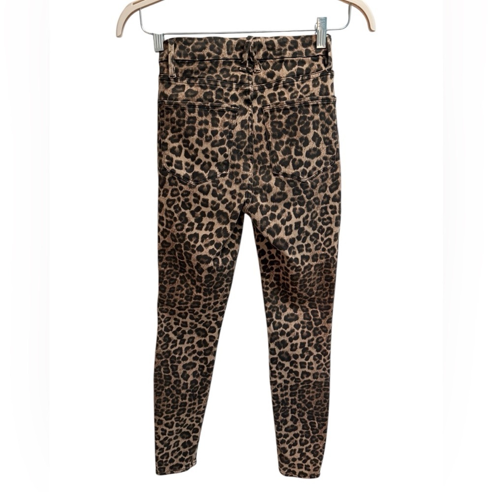 GOOD AMERICAN Women’s Leopard Good Waist Straight Leg Pants - Size 0/26 - Picture 2 of 9